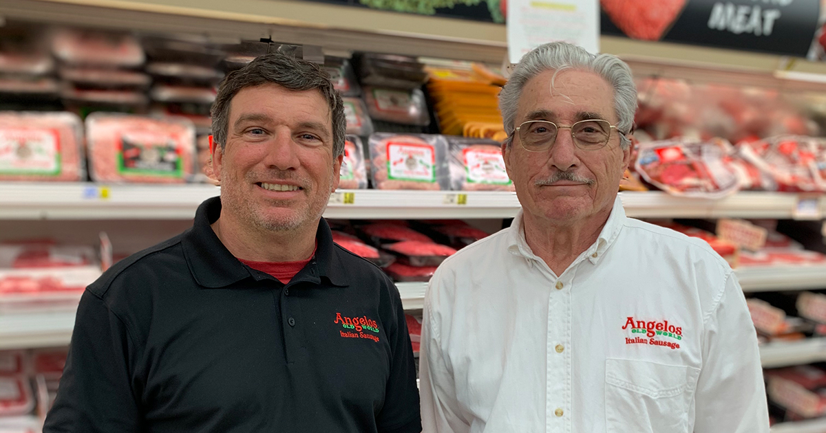 Louis and Angelo "Sonny" Argento -- owners of Angelos Old World Sausage
